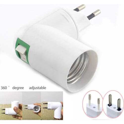 E27 Socket Lamp Bulb Adapter 360 Degrees Adjustable Light Bases lamp Holder Converter Light Bulb Adapter EU US Plug 100-230V