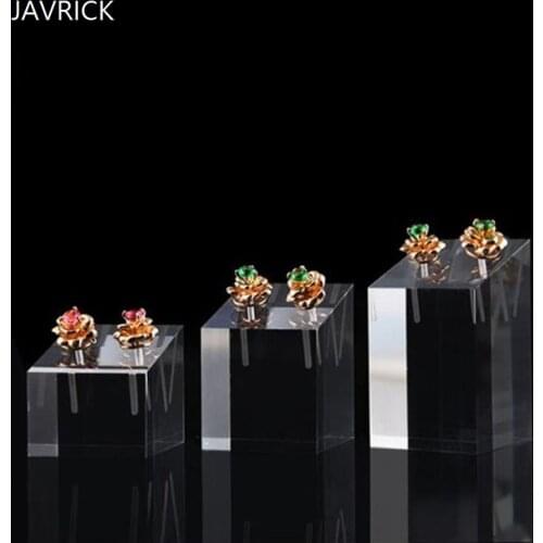 Fashion Clear Acrylic Square Jewelry Stand Pad Earring Display Holder Photography Props Ornaments Show Rack