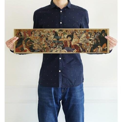 One Piece - Kraft paper Retro Poster Bar Cafe Art Home Decorating Painting Living Room Bedroom Wall Stickers