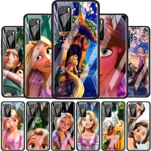 Rapunzel Disney Movie for Huawei P40 P30 Pro Plus P20 P10 Lite P Smart Z 2021 2020 2019 Luxury Tempered Glass Phone Case