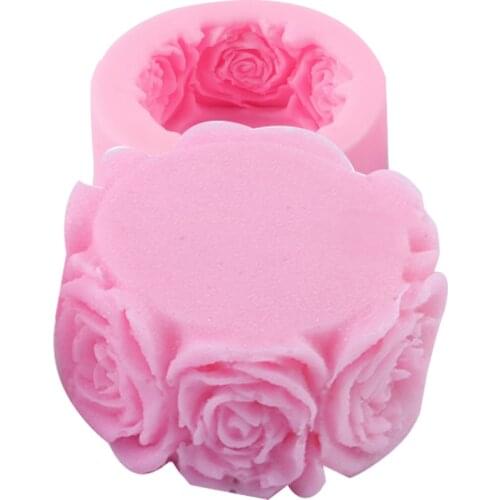 Rose Flower Silicone Candle Mold Soap Resin Clay Molds 3D Handmade Craft Fondant Chocolate Candy Cake Decorating Tools Moulds