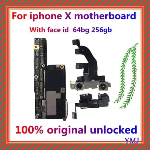 Factory unlocked for iphone X XR XS Motherboard Support iOS update Logic board,Original With full chips Mainboard Free iCloud