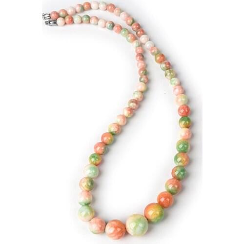 Grace Colorful Chalcedony Stone jaspers Round Beads for Jewelry Making 6-14mm DIY Necklace Wedding festival Necklace