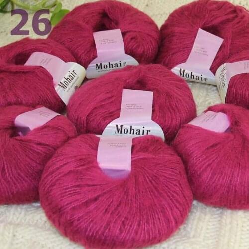 Sale New 8BallsX25g Luxury Soft Mohair Warm Wrap Shawl Hand Knit Crochet Yarn Plum 291-26-8