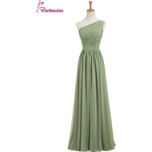 Chiffon Bridesmaid Dresses Long 2020 One Shoulder Wedding Party Dresses Cheap Dress under $50 Robe Demoiselle D'honneur