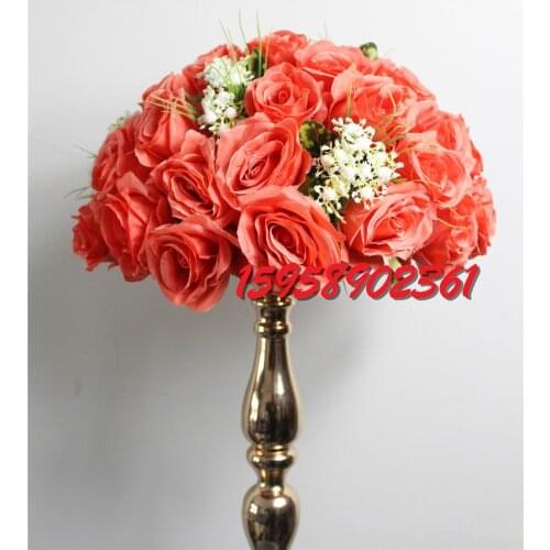 SPR new style -watermelon red -10pcs/lot wedding road lead artificial wedding table flower center flower ball decoration