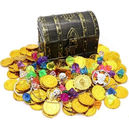 Gold Treasure Coin Pirate Captain Party Hunting Telescope Eye Cover Childrens Gold Coin Toy Halloween Christmas