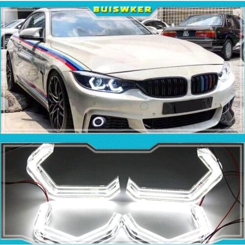 LED Angel Eyes M4 Style Iconic For BMW 2 3 4 Series F30 F31 F32 F34 E90 E60 F10 F80 F82 F83 Xenon/Halogen Lens Headlight DTM DRL