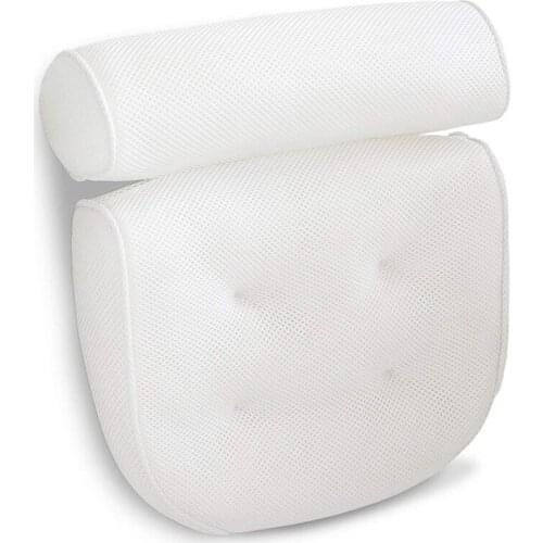 Waterproof Mesh Spa Bath Pillow with Suction Cups Neck Back Support Pillow for Home Tub Bathroom Accersories