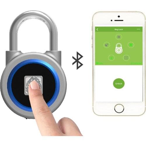 Waterproof Mini Bluetooth Keyless Padlock Phone APP Fingerprint Lock Unlock Anti Theft Door Lock For IOS Android