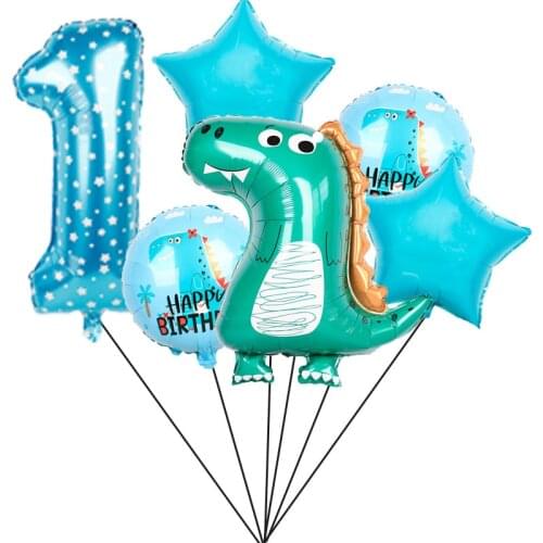 Dinosaur Party Balloon 1st Birthday Party Decorations Kids 30inch Number Foil Balloons Dinosaur Globos Baby Shower Jungle Party