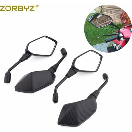 ZORBYZ Motorcycle Universal 8mm 10mm Clockwise Electromobile Side Convex Mirror Scooter E-Bike Rearview Mirrors