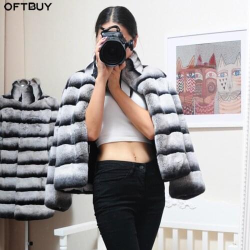 Vogue Fad winter jacket women real fur coat natural rex rabbit fur outerwear thick warm luxury brand streetwear casual striped