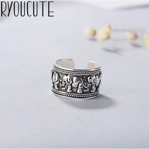 New Big Elephant Rings for Women Statement Jewelry Finger Animals Ring