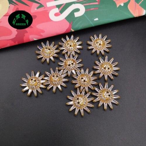 Zircon Sun Button Flatback 120pcs Sunflower Micro Zircons Charm for DIY Jewelry Making crystal Zircon Embellishment Findings