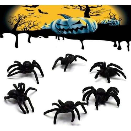 1pcs Halloween Spider Toys Kids Toys Simulation Spider Jokes Toys PVC Artificial Insect Animal Model Trick Toys fun toys