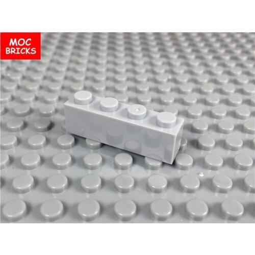 10pcs/lot MOC Bricks Light gray Bricks 1X4 fit with 3010 DIY Educational Building Blocks Action Figure Dolls Toys Children gifts
