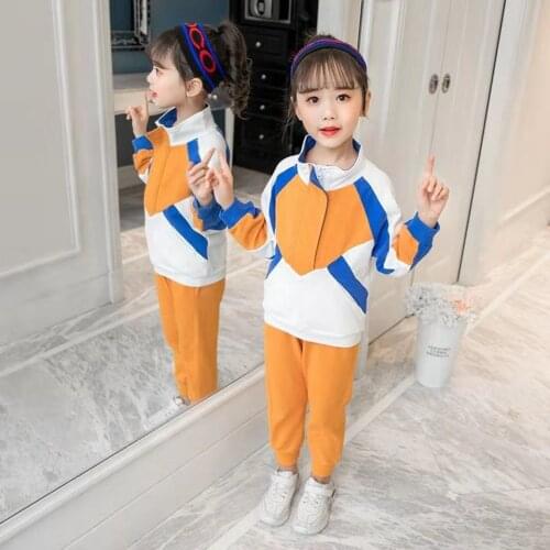 Baby Girls Patchwork Autumn Warm Tops Coat+Pants 2Pcs Kids Children Sports Fashion Girl Suit Clothes 3 4 5 6 7 8 9 10 11 12 Year