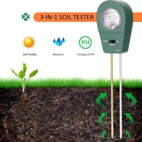 3-in-1 Soil PH Meter Soil Moisture/Soil Fertility/Soil PH Meter Soil Detector PH Tester Garden Flowers Soil Moisture Sensors