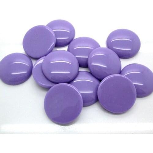 30Pcs 22mm Resin Purple Round Decoration Crafts Beads Flatback Cabochon Scrapbook DIY Embellishments Accessories Buttons