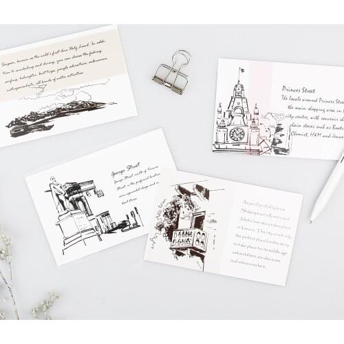 30pcs Travel notes style card multi-use as Scrapbooking party invitation DIY Decoration gift card message card postcard