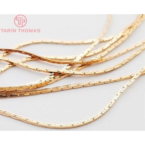 2 meters Thickness 0.5MM 24K Champagne Gold Color Plated Copper Square Chains Diy Jewelry Findings Accessories wholesale