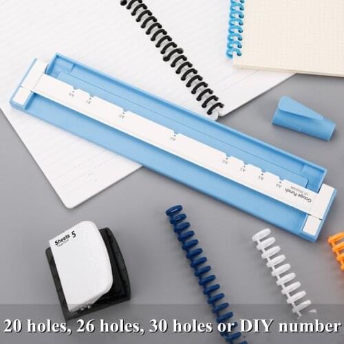 A4 Paper 30-hole B5 26-hole A5 20-hole Multifunctional Multi-hole Punch Binding Clip Daolin Loose-leaf Punch Diy Manual Punch