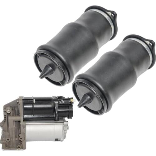 AP02 2* Rear Air Suspension Springs & 1*Compressor Kit For Mercedes Viano Vito W639 A6393200404 A6393200204