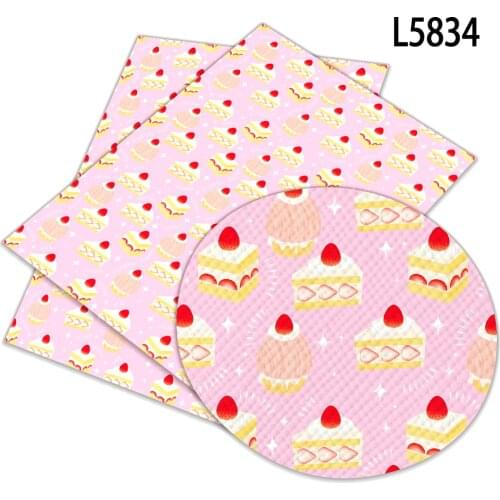 Artificial Leather Dessert Cake Food Pattern Printing Synthesis DIY Handicraft Gift A4 30 X 22 Cm