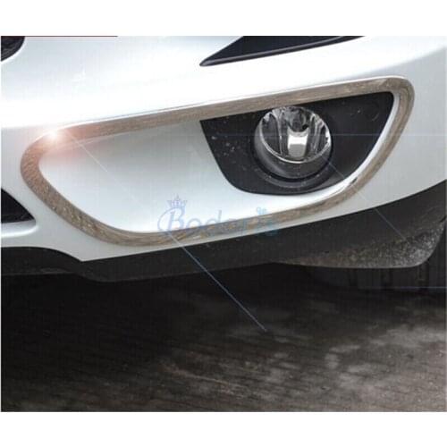 For Porsche Macan 2014 2015 Stainless Steel Front Fog Lamp Cover Light Frame Foglight Protector Panel Car Accessories