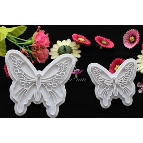 Eco-Friendly Cake Baking DIY Tools 2pcs/Set Fondant Butterfly Mold Cake Cutter Cookies Sugarcraft Decorating Tool Free Shipping