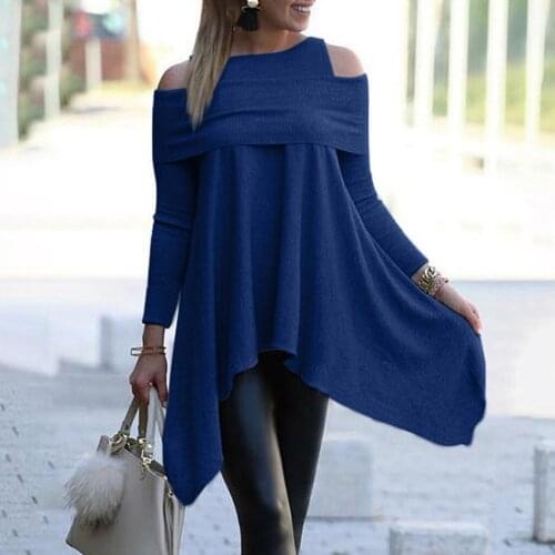 Elegant Ladies Tops And Blouses 2020 Blouse Daily Casual Evening Out Solid Long Sleeve Irregular Sweatshirt Print Pullover