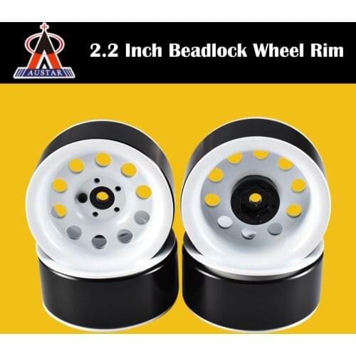 Good AUSTAR 4PCS 2.2 Inch Metal Wheel Rim Beadlock Wheel Hub for 1:10 Axial SCX10 Traxxas TRX-4 RC Rock Crawler RC Car