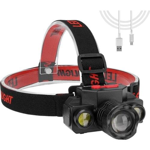 IR Sensor LED Headlamp Fishing Lamp 500LM Super Bright Zoom LED Headlight Use XPE+2COB LED Lamp Beads Powered By 18650 Battery