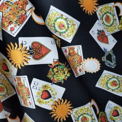 Poker Face Lovely Fabric Glossy Pajamas Fabric Evening Dress Satin Crepe satin Soft DIY Sewing Craft Material