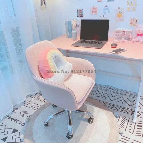 Chair female bedroom swivel chair compact reading chair comfortable sedentary cute girl seat lift swivel chair makeup chair