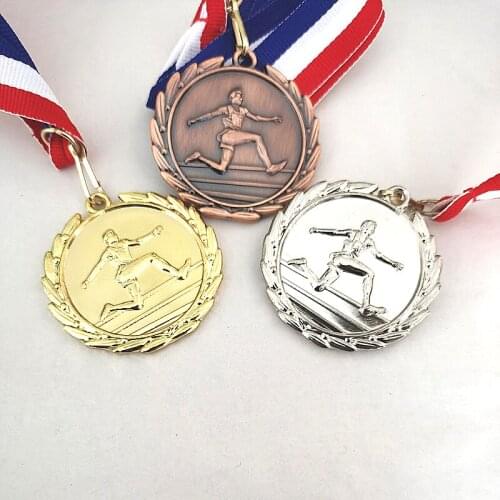 Triple Jump Competition Medal Metal Childrens Medal Club School Three-step Jump For Free Printing 5.0CM