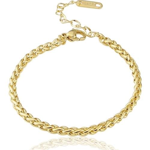 Fashion New Style Woven Chain Twist Bracelet Woman Bangle Stainless Steel Jewelry Love Gift Wholesale B-3