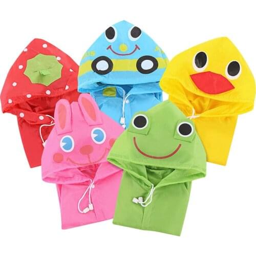 2016 New 90-130CM Cartoon Kids Raincoats for Children Rainwear Kids Waterproof Animal Raincoat Childrens Cartoon Poncho