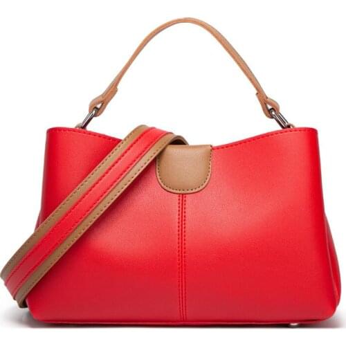 2021 New Hit Color Casual Womens Handbag Large Capacity Multi-Layer Female Bag Simple Bucket Bag Female Shoulder Messenger Bag