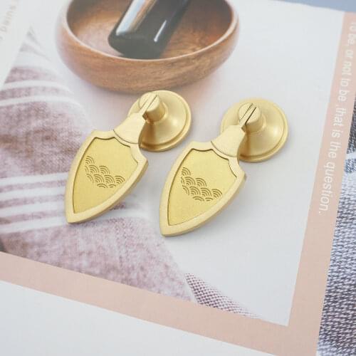 Solid Brass Furniture Handles Gold Knobs for Cabinet and Drawer Chinese Style Home Decor Pulls Wine Cupboard Handle