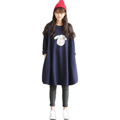 Autumn Winter Pregnant Dresses Loose Maternity Dress Cotton Long Sleeve Vestidos PregnancyMaternity Clothes For Pregnant Women