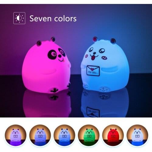Creative Bear Silicone Night Light USB Charging Pat Girl Child Room Bedside Atmosphere Girl Heart Gift Holiday Lights Toy