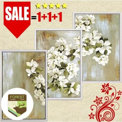 Modern simple style decor picture 3 triptych dining background picture hallway blossom large apple oil flower canvas painting