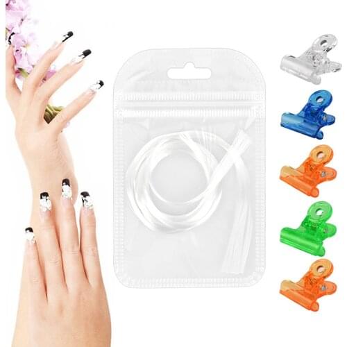 2M Nail Extension Fiberglass with 5pcs Securing Clip Nail Form Fibernails Acrylic Tips for Nail Silk Building Extension Tool