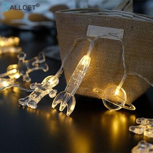 LED String Lights Spaceman Astronaut Pendant Lamps Atmosphere Ambient Lighting Kids Room Decoration Children Night Light