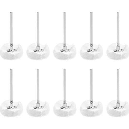 Uxcell Mini Buffing Polishing Cloth Wheels 25X5mm with 2.35mm Arbor to Jewelry Metal Wood Equipment Rotary Tool White 10 Pcs