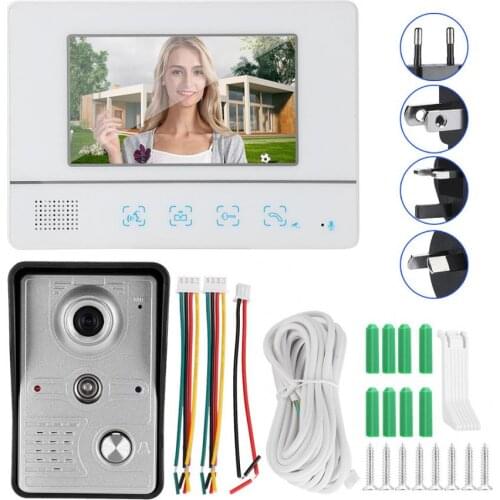 7in Video Doorbell Intercom TFT Screen Night Door Phone 100-240V Video Doorbell
