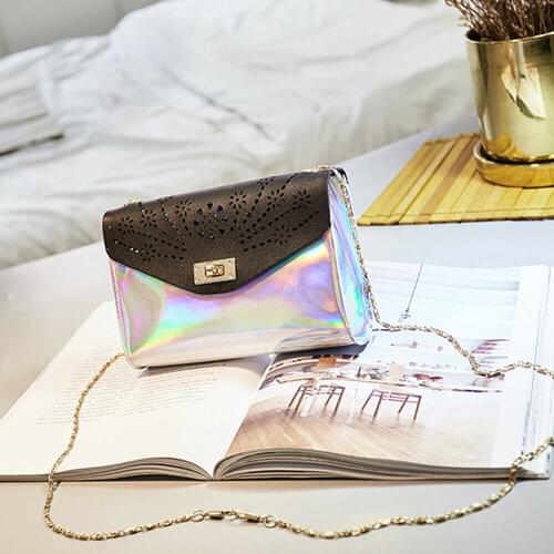 New Women Bag Holographic Messenger Shoulder Crossbody Bag For Lady Small Tote Handbag Purse Laser Lovely Beach Bag