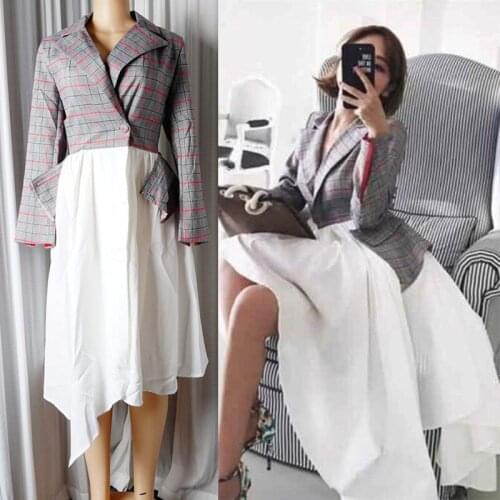 Plus Size African Long Dresses For Women 2020 Fake Two Piece Ladies Clothes African Dress Ankara Dashiki Robe Africa Clothing